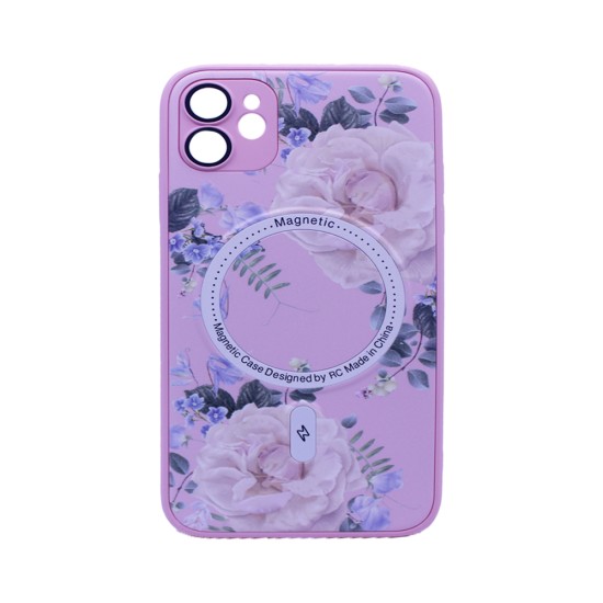 Flower Design Magnetic Case for Apple iPhone 12 Pink